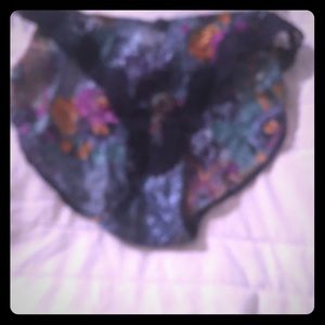 Blue print silky lingerie